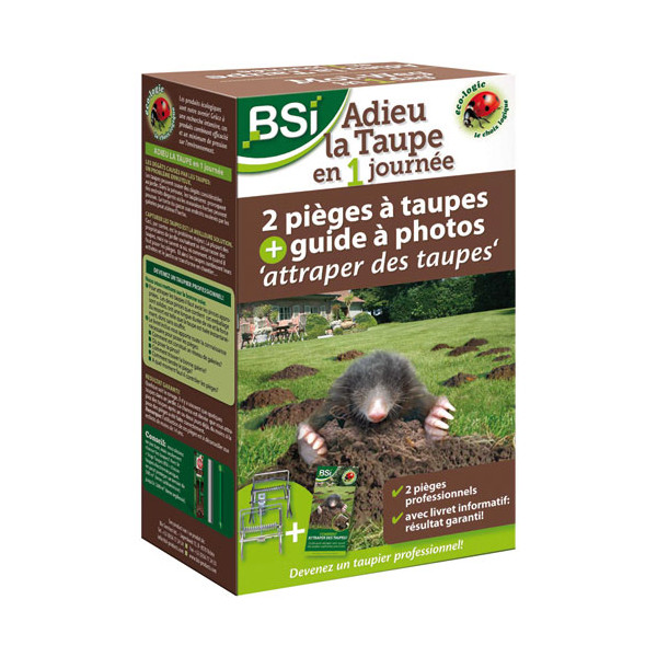 BSI - Pièges à Taupes Professionnels Adieu la Taupe Lot de 2