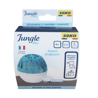 SEKO - Absorbeur d'Humidité Jungle Mini + 1 Recharge Galet de 100g