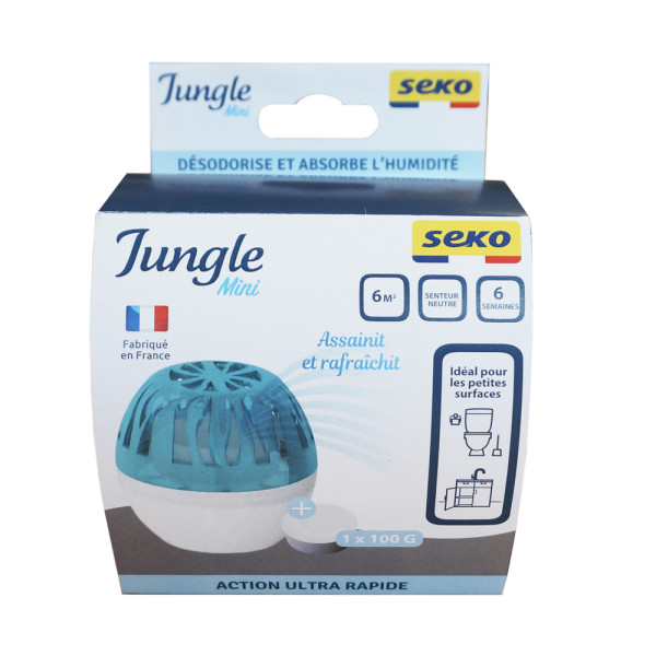 SEKO - Absorbeur d'Humidité Jungle Mini + 1 Recharge Galet de 100g
