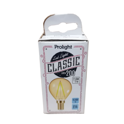 PROLIGHT - Ampoule Vintage Boule LED 2.6W E14