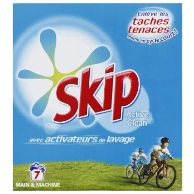 SKIP - Lessive Poudre Skip Active Clean 7 Lavages 490g