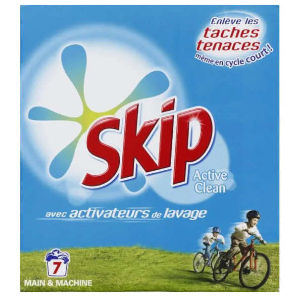 SKIP - Lessive Poudre Skip Active Clean 7 Lavages 490g