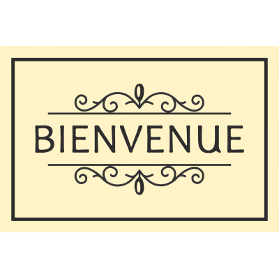 BTB - Tapis Coco Imprimé Bienvenue Beige 40x60cm