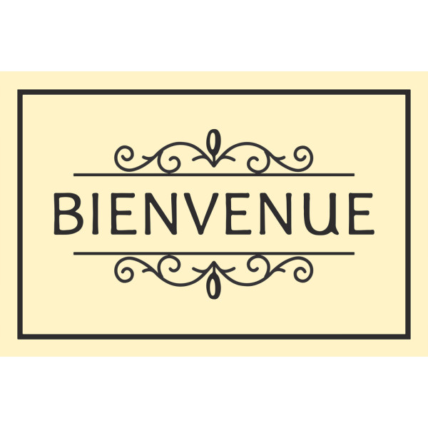 BTB - Tapis Coco Imprimé Bienvenue Beige 40x60cm