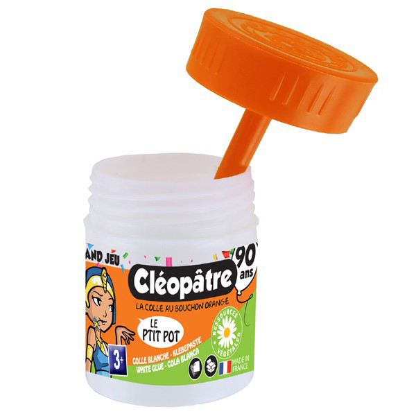 CLEOPATRE - Cléopâtre Petit Pot de Colle Blanche Avec Spatule Intégrée