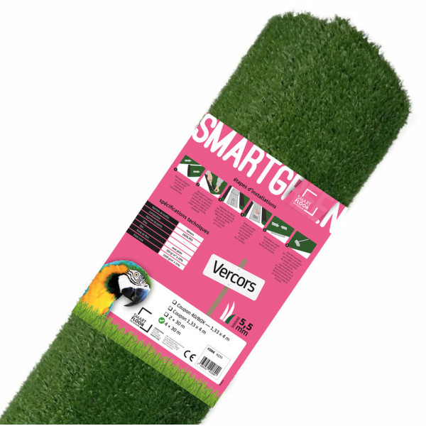 SMARTGREEN - Gazon Synthétique 5.5mm Vercors Rouleau de 30ML