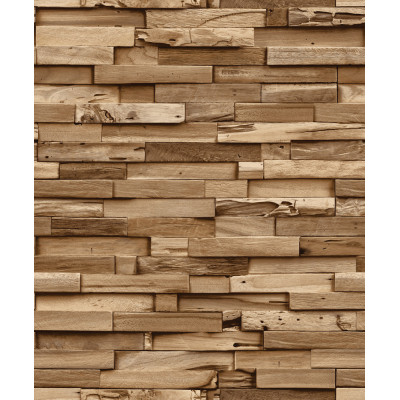 GRANDECO - A64001 - Papier Peint Vinyle Grainé Sur Intissé Parement Bois Chêne