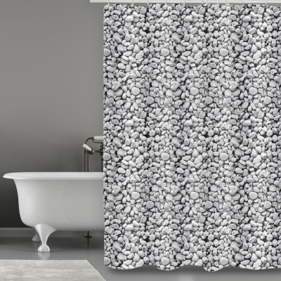 M S V - Rideau de Douche Polyester 180x200cm Galets
