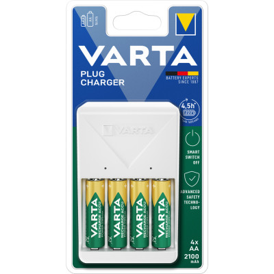 VARTA - Chargeur Plug avec 4 Pile AA 2100mAh