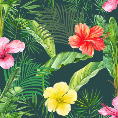 ACCESS DECO - Toile Cirée Déco Hibis 140cmx20m