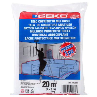 GEKO - Bâche de Protection 16m² Lot 3 Pièces Sous Sachet