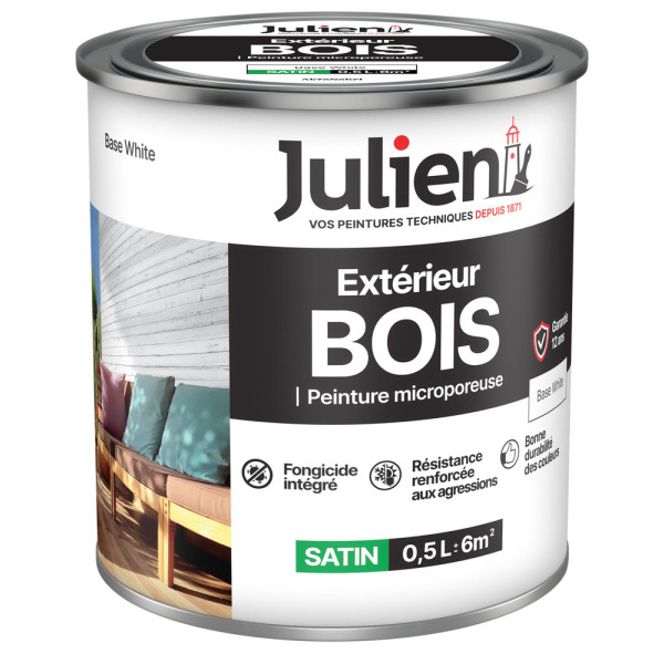 JULIEN - Peinture Extérieure Bois Microporeuse Base White