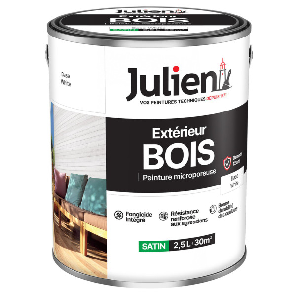 JULIEN - Peinture Extérieure Bois Microporeuse Base White