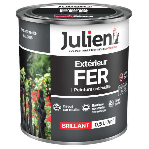 JULIEN - Peinture Extérieur Fer Antirouille 0.5L