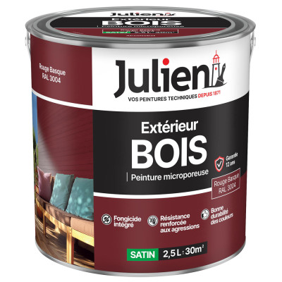 JULIEN - Peinture Extérieure Bois Microporeuse 2.5L