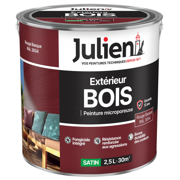 JULIEN - Peinture Extérieure Bois Microporeuse 2.5L