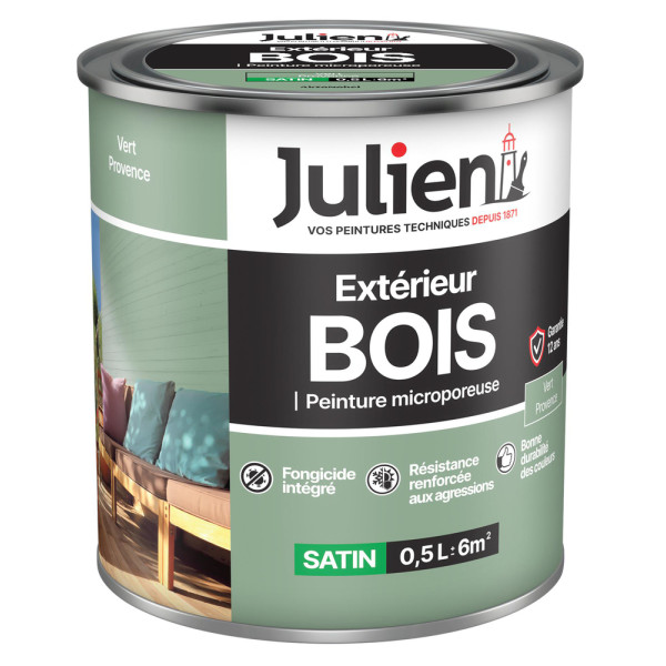JULIEN - Peinture Extérieure Bois Microporeuse 0.5L