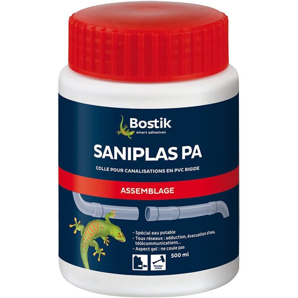 BOSTIK - Colle Saniplas PA Tube & Raccord Boite de 500ml