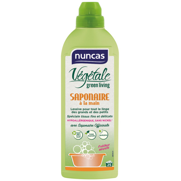 NUNCAS - Saponaire Lessive à La Main Végétale 750ml
