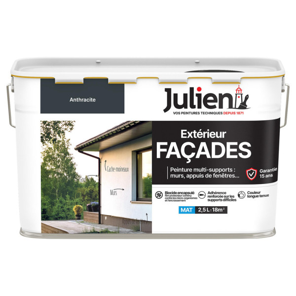 JULIEN - Peinture Multi-Supports Extérieur Façades 2.5L