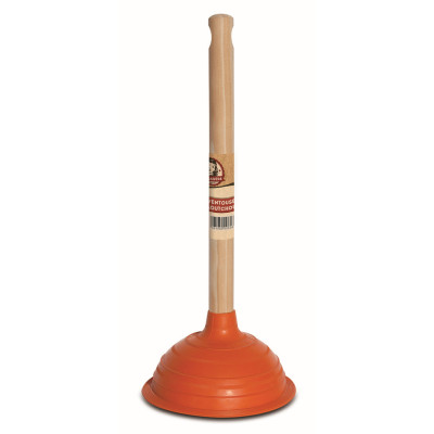 LA MENAGERE - La Ventouse Caoutchouc Ø150mm Manche Bois Brut 30cm