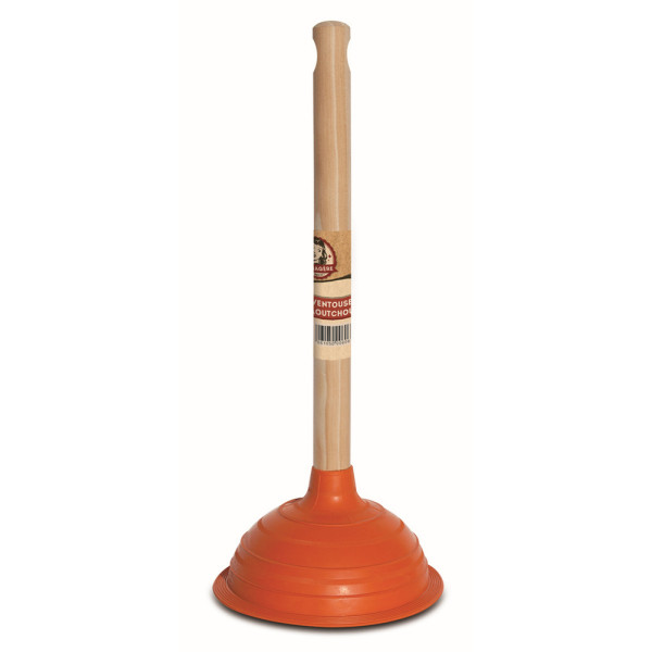 LA MENAGERE - La Ventouse Caoutchouc Ø150mm Manche Bois Brut 30cm