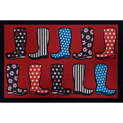 VICA - Tapis Entry Lots of Boots Red 40x60cm