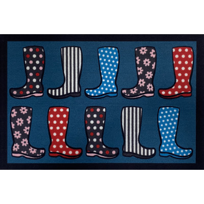 VICA - Tapis Entry Lots of Boots Turquoise 40x60cm