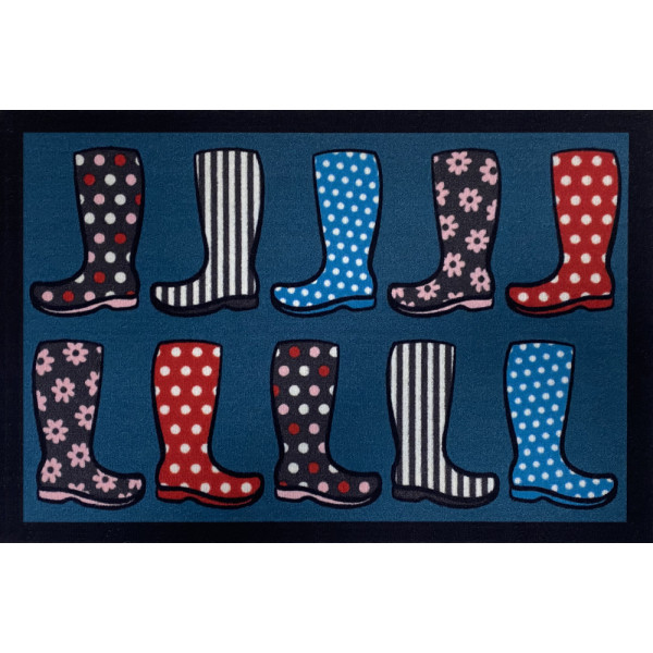 VICA - Tapis Entry Lots of Boots Turquoise 40x60cm