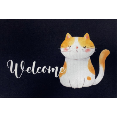 VICA - Tapis Entry Welcome Cat Anthracite 40x60cm