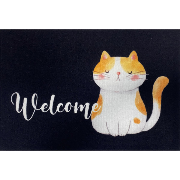 VICA - Tapis Entry Welcome Cat Anthracite 40x60cm