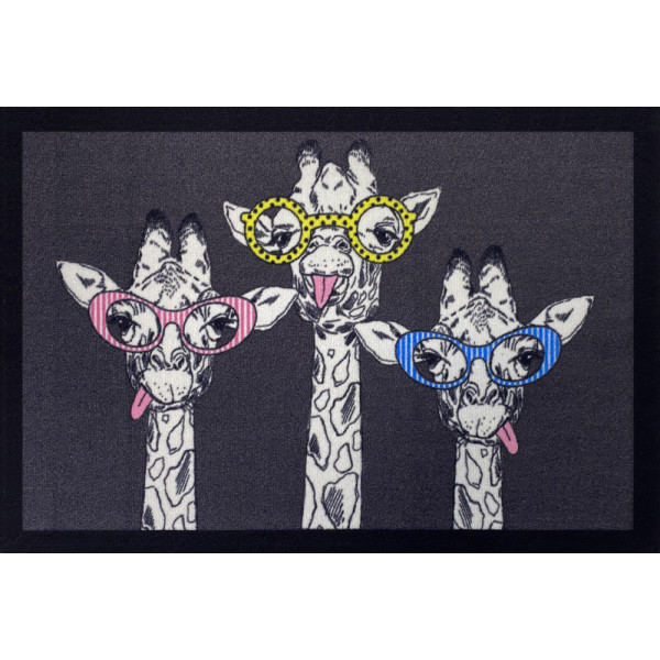 VICA - Tapis Entry Girafe Anthracite 40x60cm