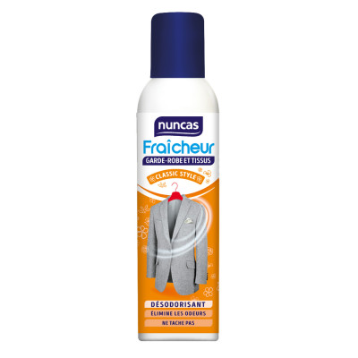 NUNCAS - Désodorisant Fraîcheur Garde-Robe et Tissus 250ml