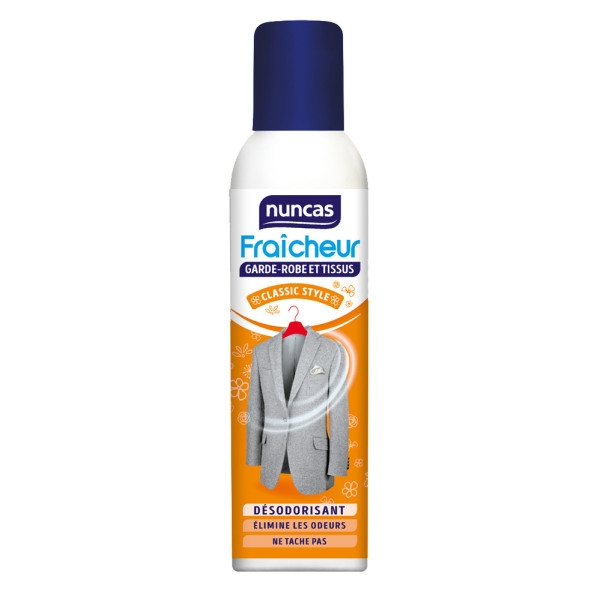 NUNCAS - Désodorisant Fraîcheur Garde-Robe et Tissus 250ml