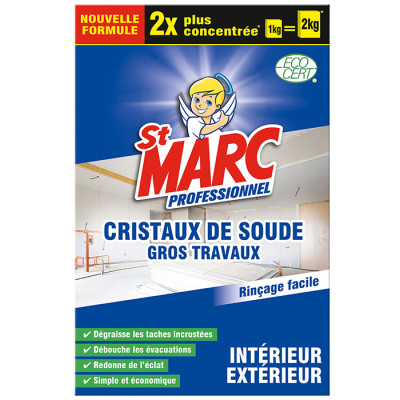 ST MARC - Cristaux de Soude Professionnel 1kg Formule Concentrée