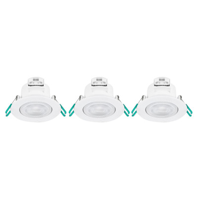 SYLVANIA - Spots Encastrés LED Intégré Blanc 6.5W IP65 Blanc Neutre Lot de 3
