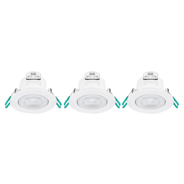 SYLVANIA - Spots Encastrés LED Intégré Blanc 6.5W IP65 Blanc Neutre Lot de 3