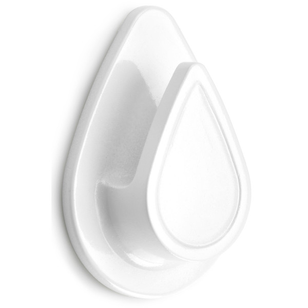 INOFIX - Crochet Adhésif Imperméable Blanc Forme Goutte