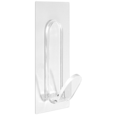 INOFIX - Crochet Adhésif Réutilisable Transparent Forme "J"