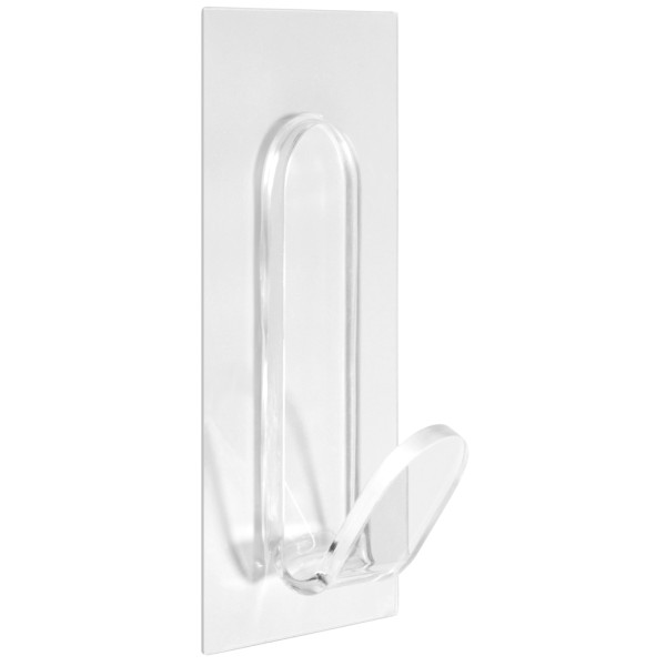 INOFIX - Crochet Adhésif Réutilisable Transparent Forme "J"