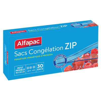 ALBAL - Alfapac 30 Sacs Congélation Zip Petit Modèle