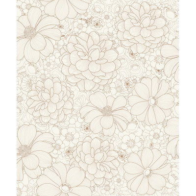 GRANDECO - 195401 - Papier Peint Vinyle Grainé Sur Intissé Fleur Dorée