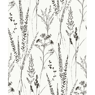 GRANDECO - A64201 - Papier Peint Expansé Sur Intissé Halm Grass Noir Et Blanc