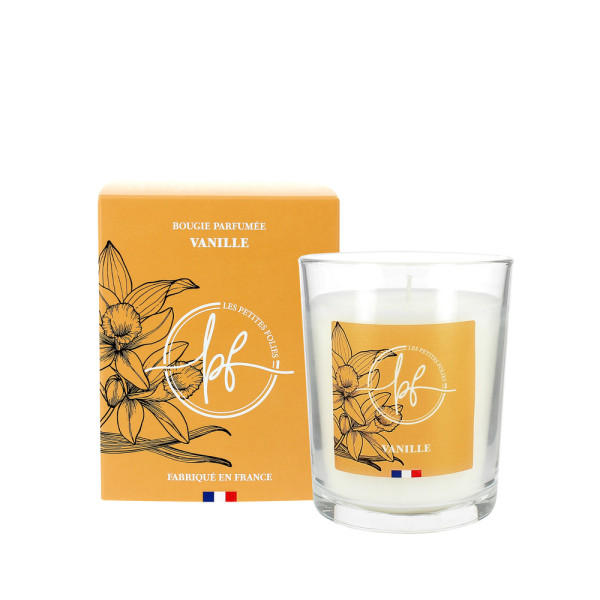 LES PETITES FOLIES - Bougie Parfumée Vanille 180g Avec Étui
