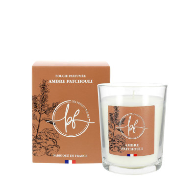 LES PETITES FOLIES - Bougie Parfumée Ambre Patchouli 180g Avec Étui