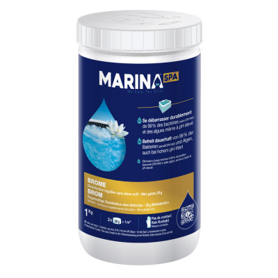 MARINA - Désinfectant Spa au Brome 50 Mini Galets 20g Boite de 1kg