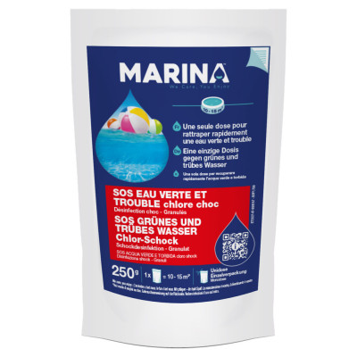 MARINA - Chlore Choc SOS Eau Verte et Trouble Unidose 250g TP2