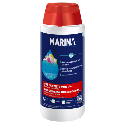 MARINA - Chlore Choc SOS Eau Verte et Trouble Granulés 1.7kg TP2