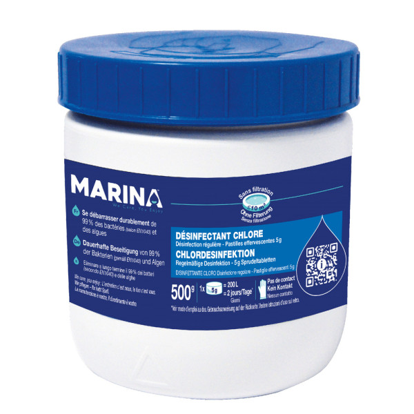 MARINA - Désinfectant Chlore Pastilles Petites Piscines 500g