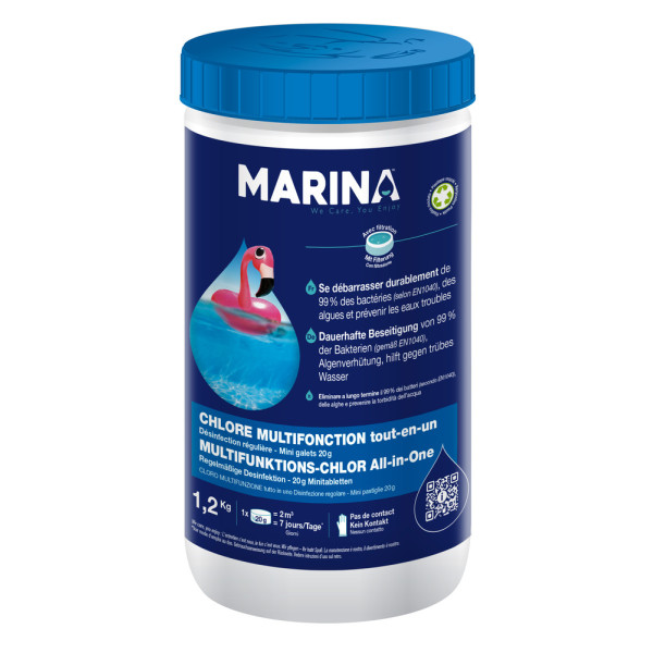 MARINA - Chlore Multifonction Mini Galets 20g TP2 1.2kg